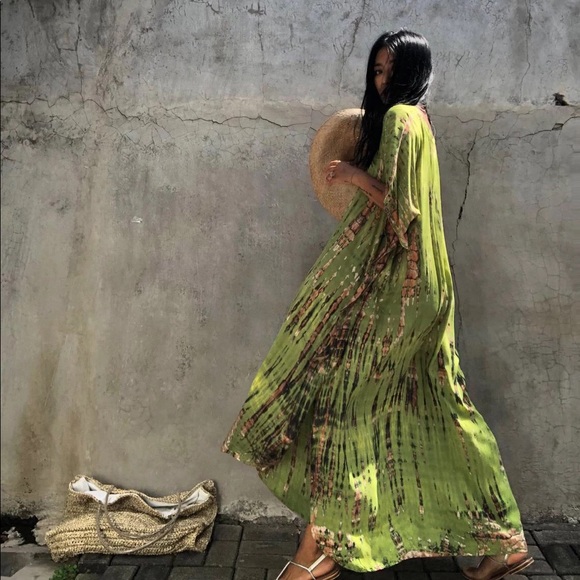 Zinnia Envy Bohemian Kaftan Kimono Robe Coverup - Picture 2 of 9